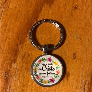 Inspirational Floral Keychain
